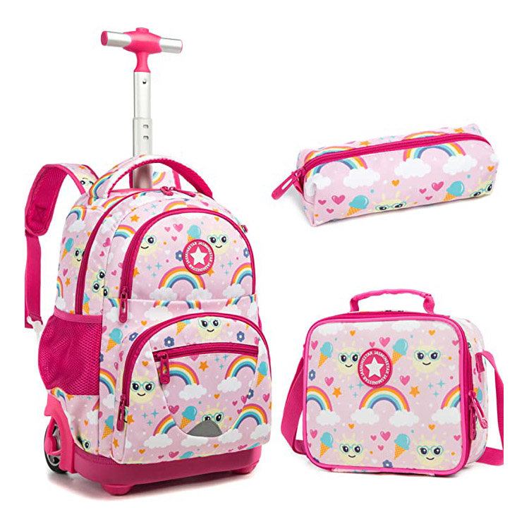 Kids Wheeled Backpack Trolley Bag mei Lunch Bag Pencil Case